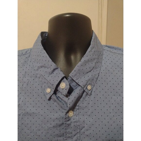 New NWT J. Crew Shirt Mens 2XL Blue Flex Wash Slim Untucked All Over Dot Print - Picture 4 of 11